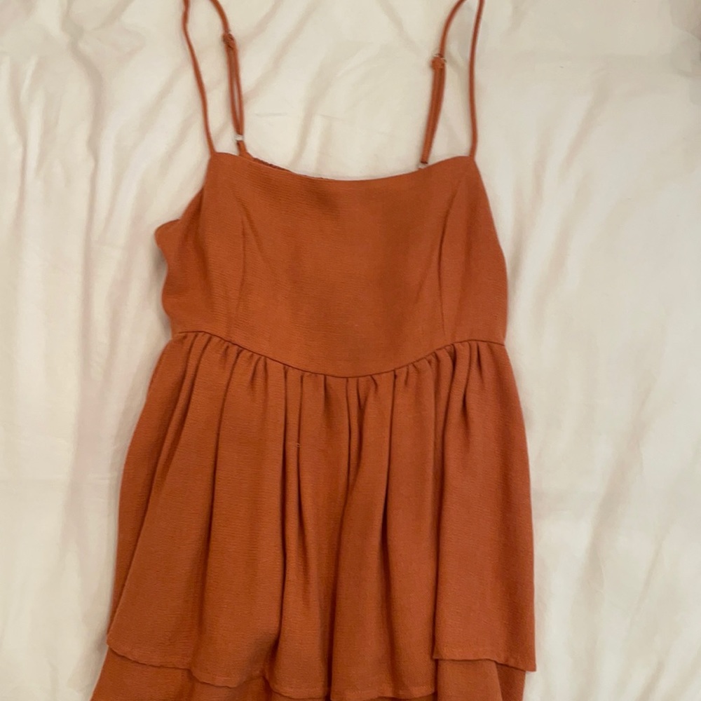 Entro burnt orange super cute ruffle top